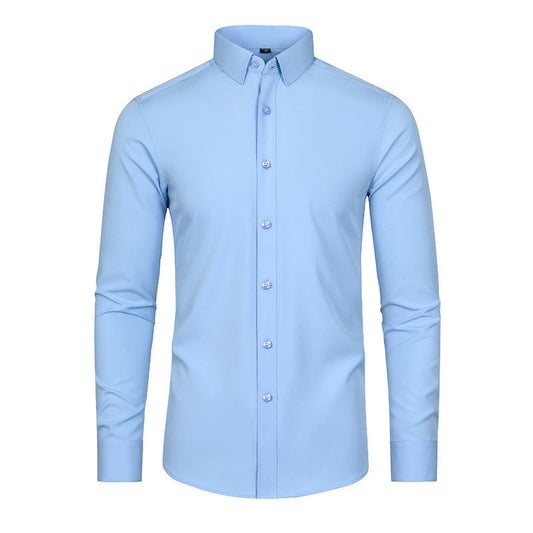 💼Men's Silky Wrinkle Resistant Solid Color Stretch Shirt