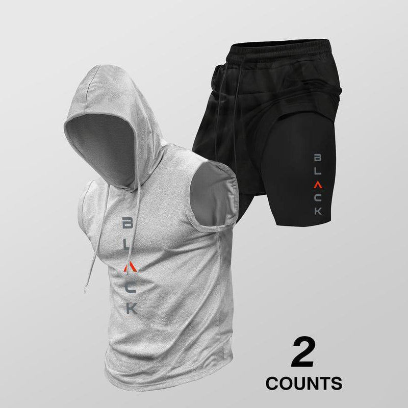 🏋️50% OFF NOW! 💪 Men’s Sleeveless Hoodie & Shorts Set – Athletic & Casual Fit – Breathable & Quick-Dry 🏋️♂️