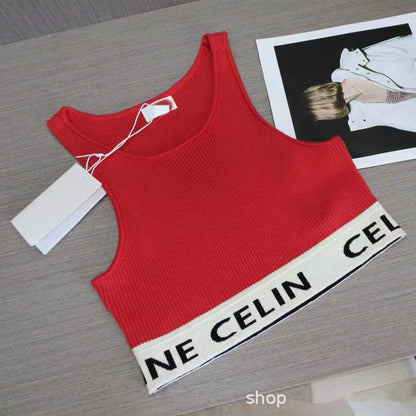 CLASSIC- ATHLETIC KNIT STRIPED BRA TOP