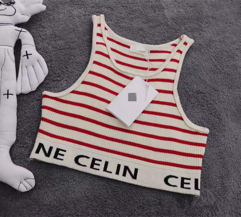 CLASSIC- ATHLETIC KNIT STRIPED BRA TOP