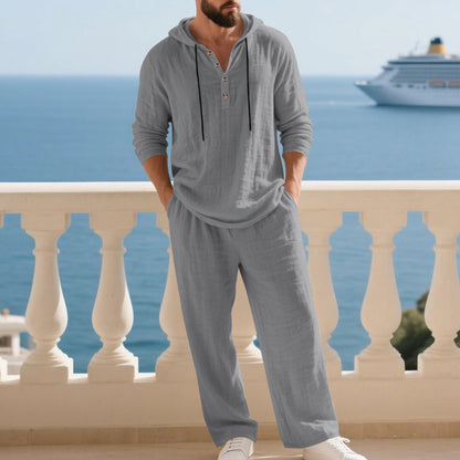 📢📢49% OFF !Men's Hooded Casual Loose Top & Pants 2-Piece Set