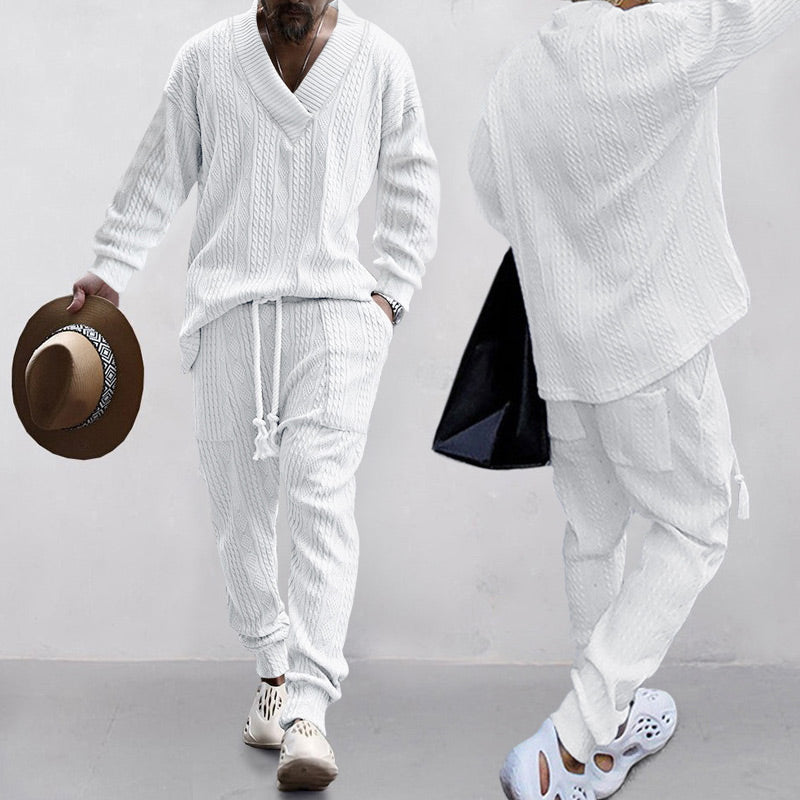 ⏳Time-limited Special⌛Men's 2-Piece V-Neck Baggy Sweatshirt & Joggers Set