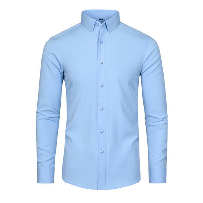 💼Men's Silky Wrinkle Resistant Solid Color Stretch Shirt