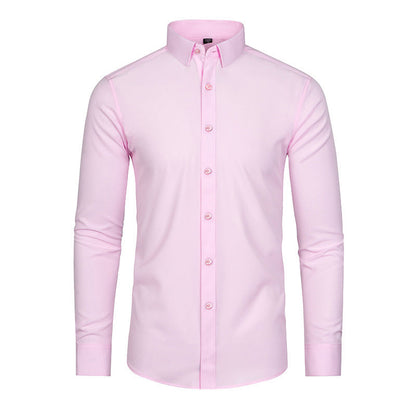 💼Men's Silky Wrinkle Resistant Solid Color Stretch Shirt