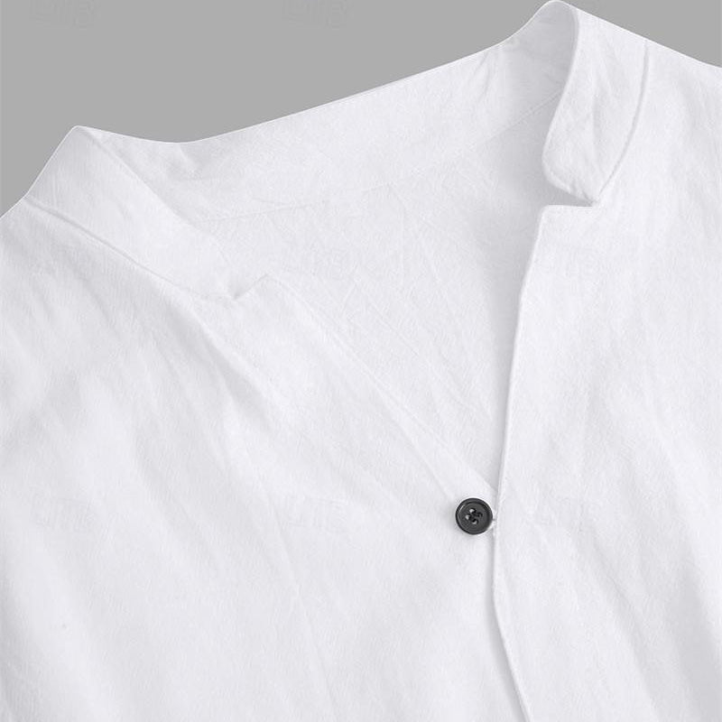 Fashionable Men's Two-Piece Set Made From Cotton Linen: Top & Trousers