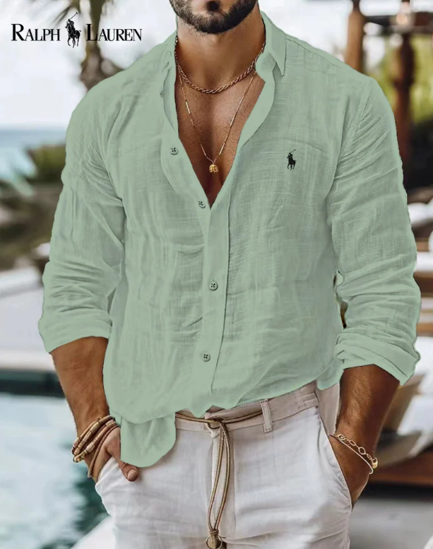 RL - Classic Men's Casual Linen Shirt
